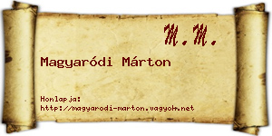 Magyaródi Márton névjegykártya